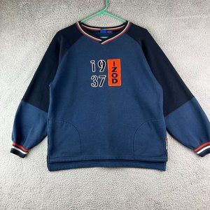 Vintage Izod sweatshirt kid spell out Long‎ sleeve size L(14/16)